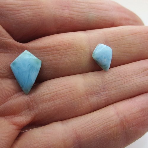 Cabochon pierre fine larimar fabrication bijoux