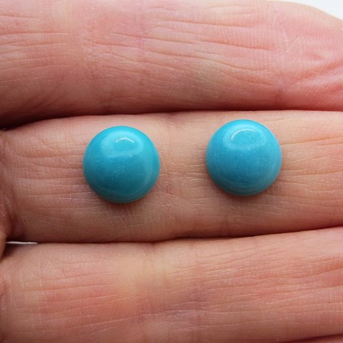 Cabochon pierre fine turquoise rondes fabrication bijoux