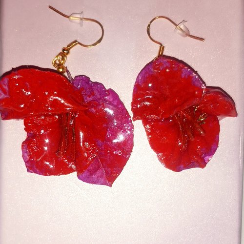 Boucle d'oreilles fleurs bougainvillier