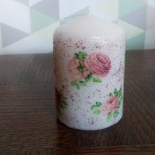 Bougie motif roses anciennes