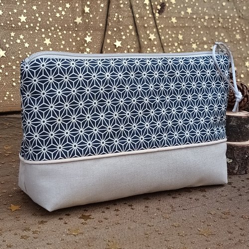 Trousse maquillage, trousse à maquillage beige et noire