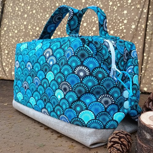 Vanity, trousse de toilette bleu turquoise