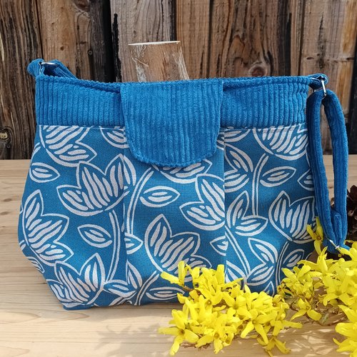 Sac à main velours bleu