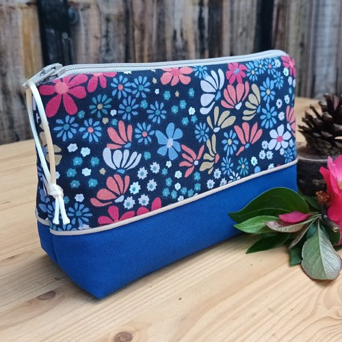 Trousse maquillage, trousse à maquillage fleurie
