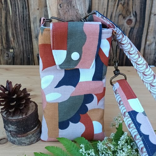 Etui portable graphique beige