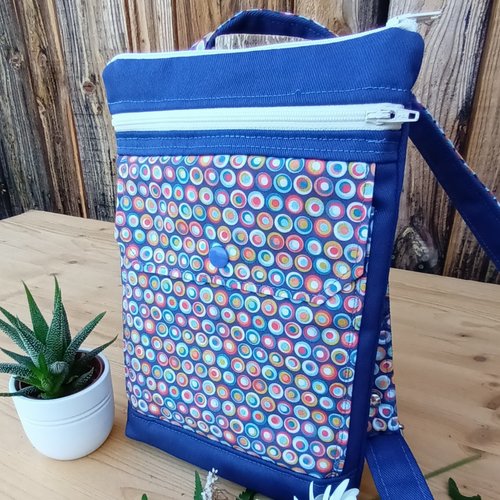 Pochette bandoulière rond bleu