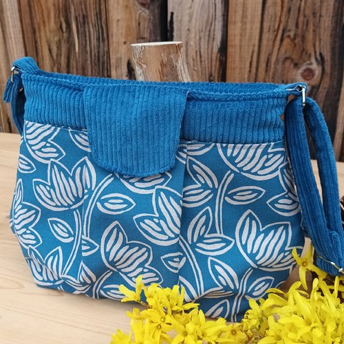 Sac à main velours bleu