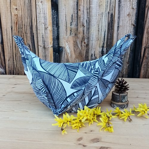 Sac demi-lune feuillage beige