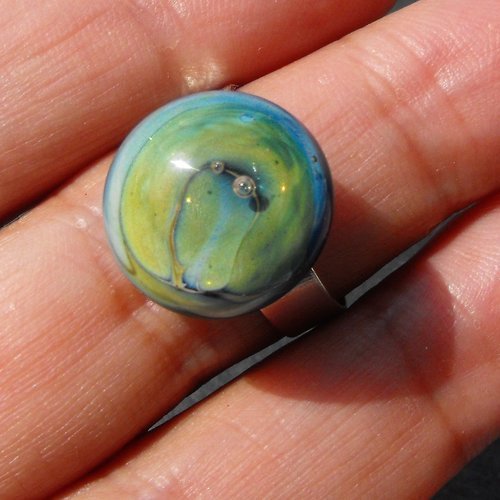 Bague cabochon murano bag.1297