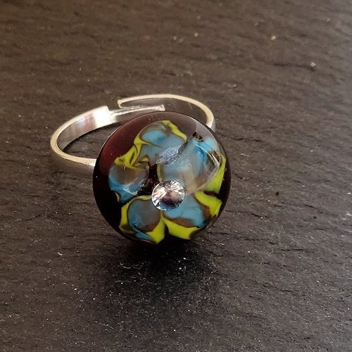 Bague cabochon murano bag.1425