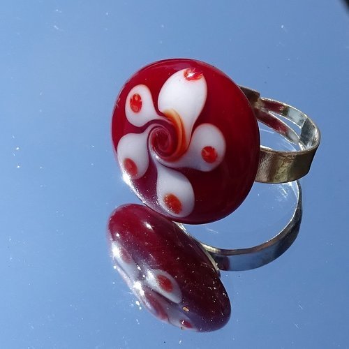Bague cabochon murano bag.1435