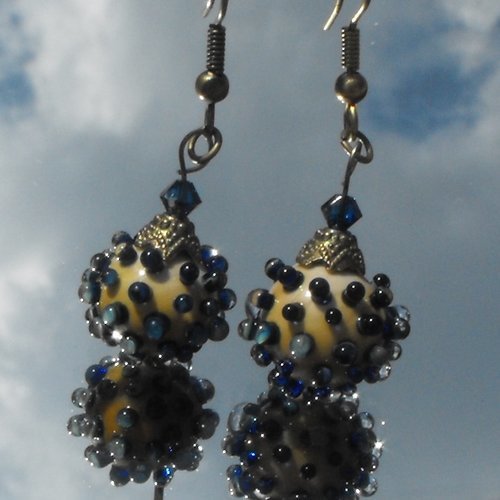 Boucles d'oreille perles murano bcl.1924