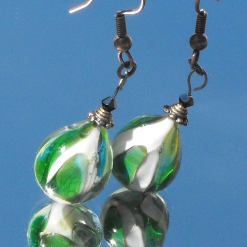 Boucles d'oreille perles murano bcl.1949