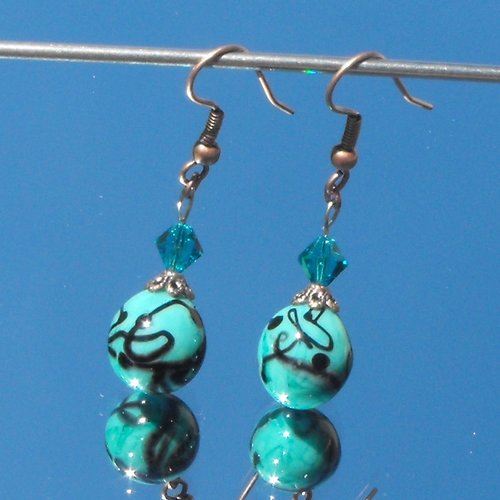 Boucles d'oreille perles murano bcl.1909