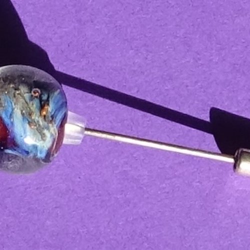 Broche fibule en verre filé, lampwork, broch.0243