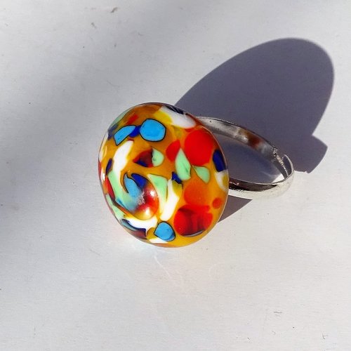 Bague cabochon murano bag.1513