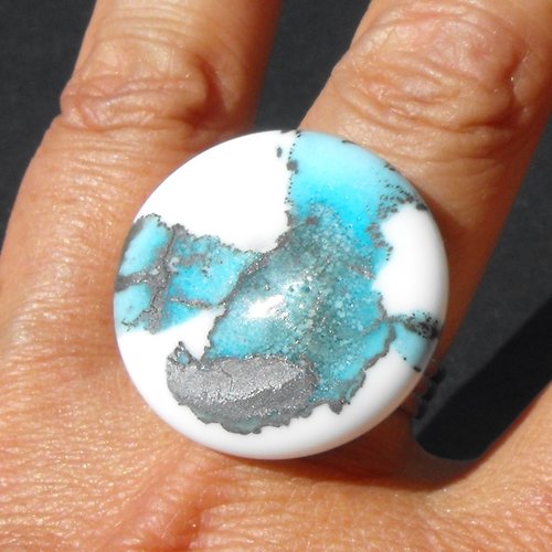 Bague cabochon murano bag.1016