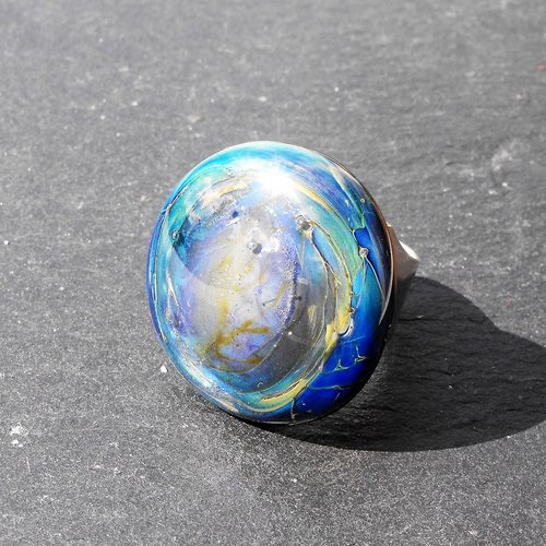 Bague cabochon murano bag.1315