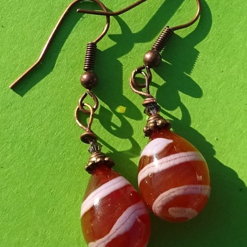Boucles d'oreille perles murano bcl.3068