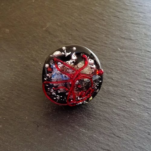 Bague cabochon murano bag.1411