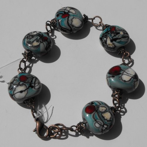 Bracelet perles en verre filé bracel.0621
