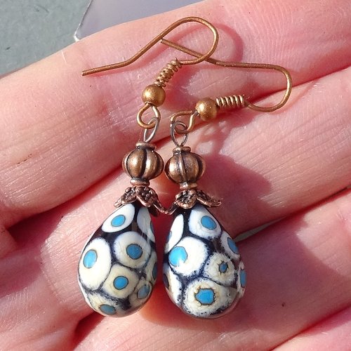 Boucles d'oreille perles murano bcl.2912