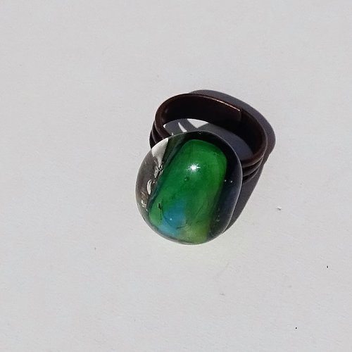 Bague cabochon murano bag.1491
