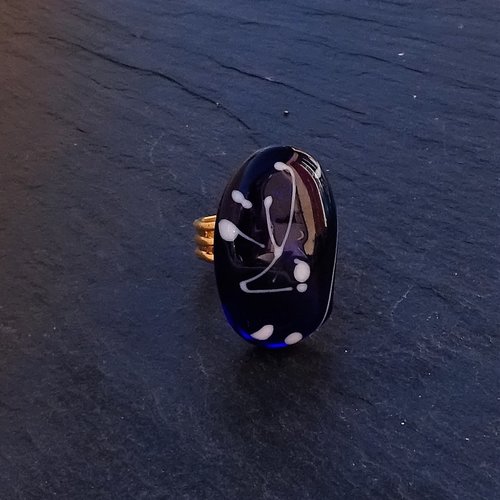 Bague cabochon murano bag.1499