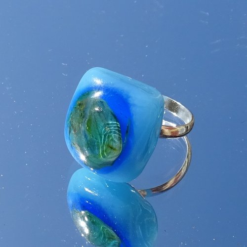 Bague cabochon murano bag.1526