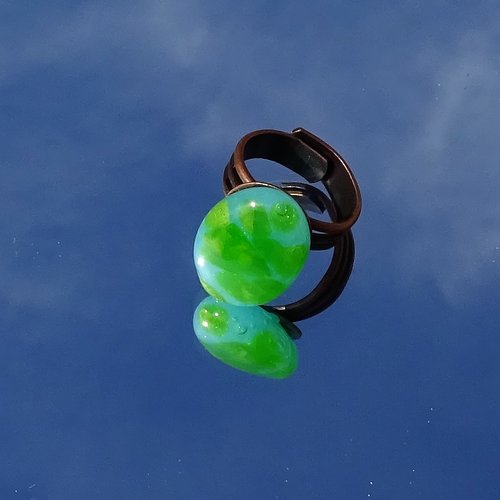 Bague cabochon murano bag.1490