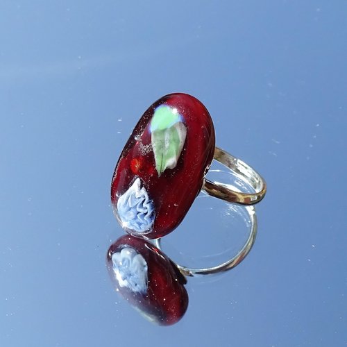 Bague cabochon murano bag.1476