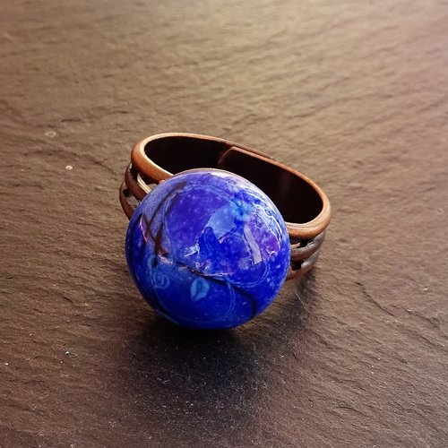 Bague cabochon murano bag.1471