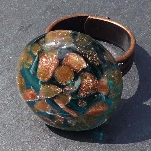 Bague cabochon murano bag.1616