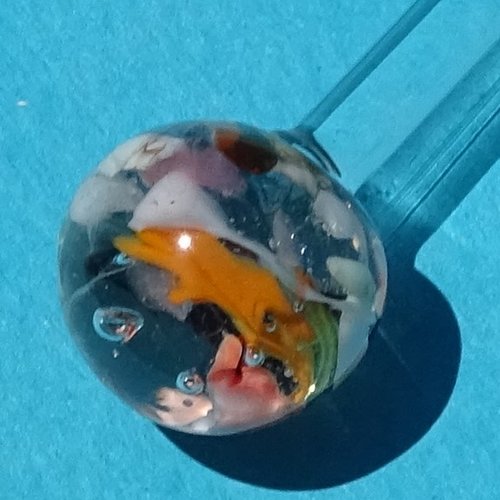 Boule décorative verre filé, lampwork, verre de murano, deco.0064