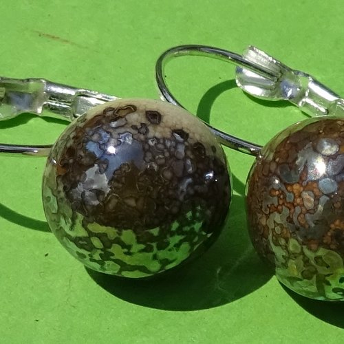 Pendants d'oreille, lampwork, verre filé, perle au chalumeau, bcl.3248