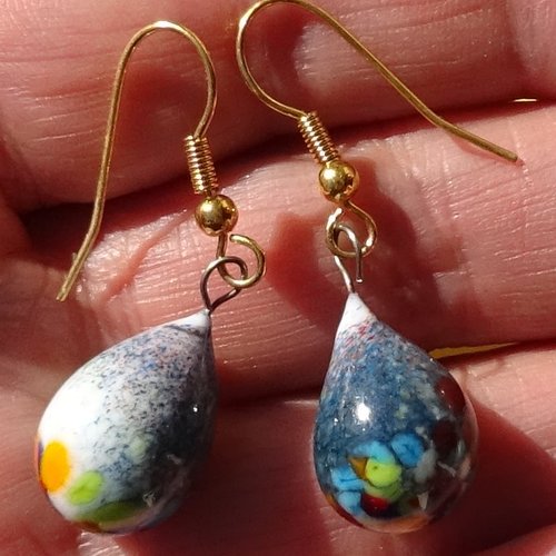 Boucles d'oreille perles murano bcl.3261