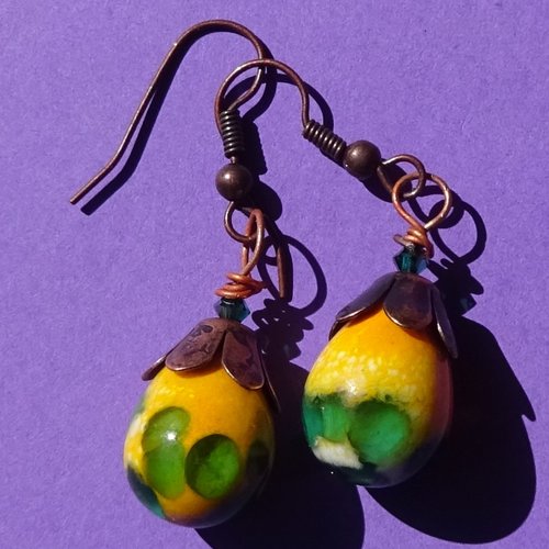 Boucles d'oreille perles murano bcl.3297