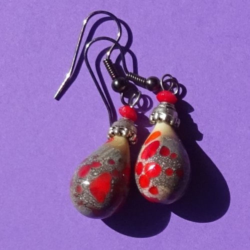 Boucles d'oreille perles murano bcl.3305