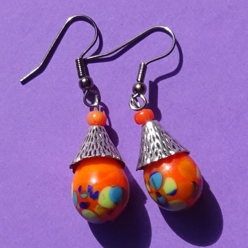 Boucles d'oreille perles murano bcl.3306