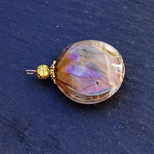 Pendentif verre filé, perle au chalumeau, cl.0969