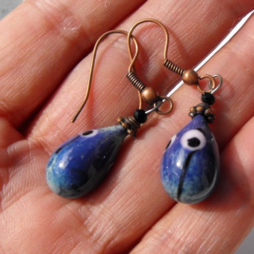 Boucles d'oreille perles murano bcl.2575