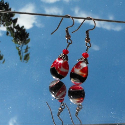 Boucles d'oreille perles murano bcl.2588