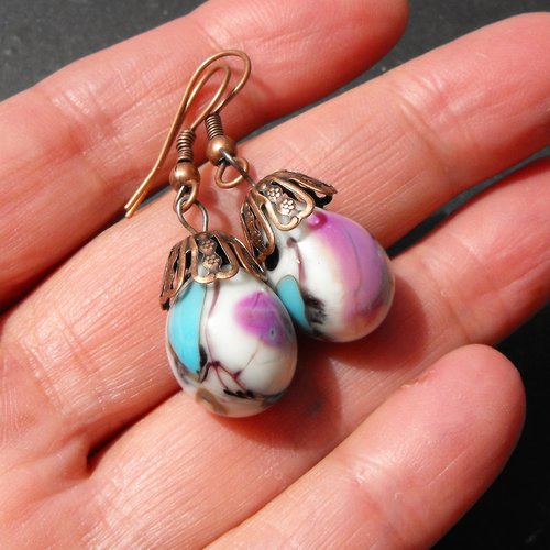 Boucles d'oreille perles murano bcl.2576