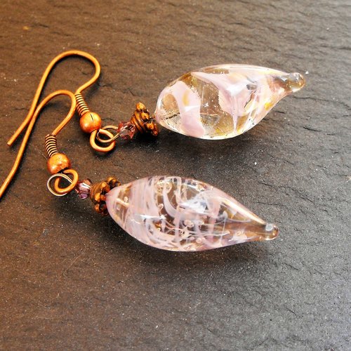 Boucles d'oreille perles murano bcl.2574