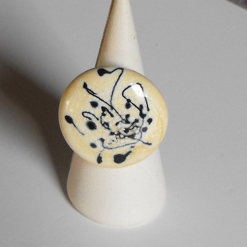 Bague cabochon murano bag.1140