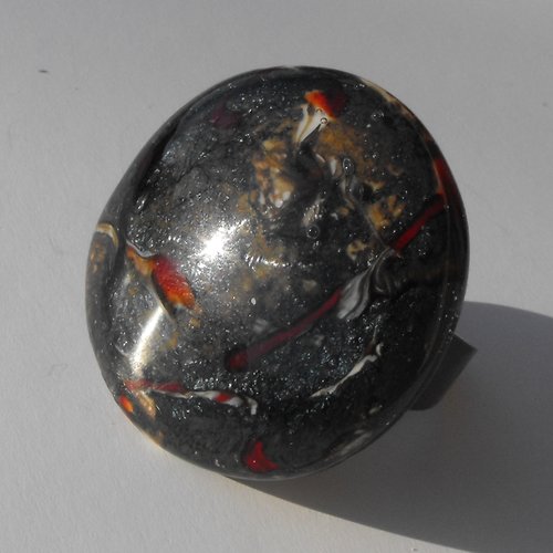 Bague cabochon murano bag.1124