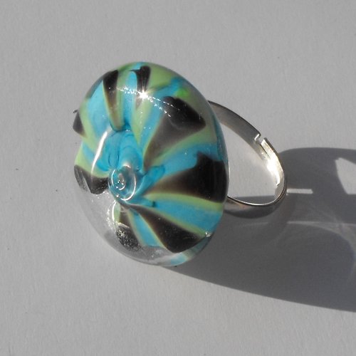 Bague cabochon murano bag.1121