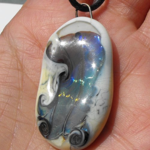 Pendentif verre filé, lampwork, cl.0793