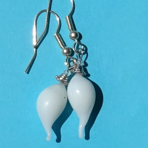 Pendants d'oreille, lampwork, verre filé, perle au chalumeau, bcl.3322