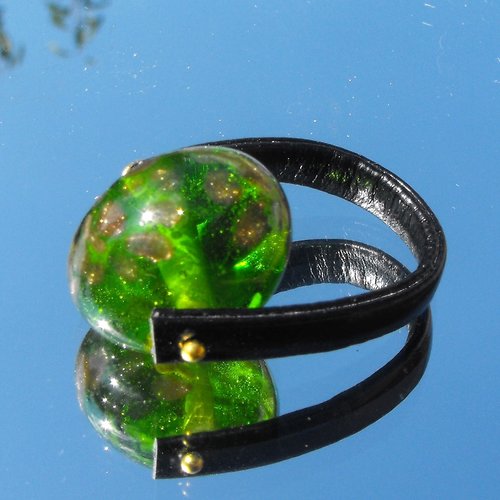 Bague cabochon murano bag.1308